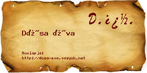 Dósa Éva névjegykártya